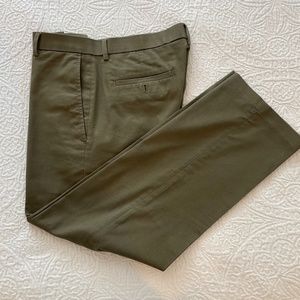 Dark Tan Straight Fit, No Iron Khaki Pants
